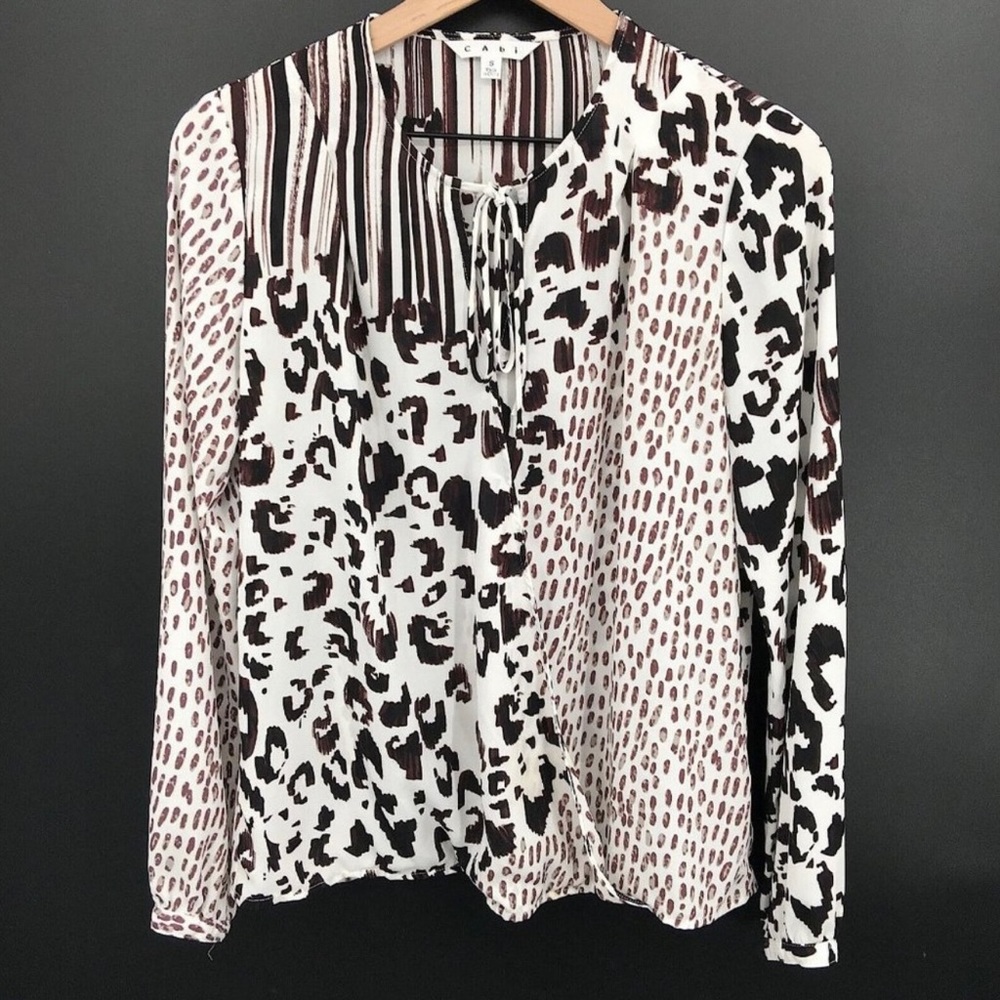 CAbi Animal Print Faux Wrap Top STYLE #590 - Picture 3 of 5